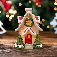 Nouvelle veilleuse créative en résine, nuit enneigée, chalet, amour, ornement de bureau, décoration de Noël, fait à la main, écologique