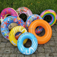 Anneau de natation donuts gonflable 7mm, pour piscine, matelas flottant, en Pvc épais, siège flottant d'été jouets
