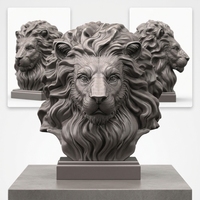 Service d'impression 3D sur mesure en métal SLM, statue de lion en acier inoxydable, sculpture artistique en alliage d'aluminium et de titane, pièces imprimées en 3D