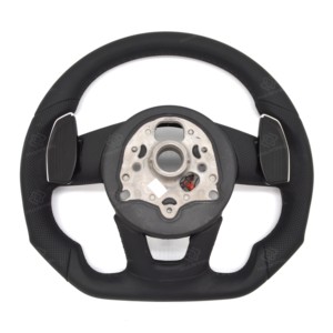 <span class=keywords><strong>Volante</strong></span> Deportivo de Cuero Negro Completo con Base Plana para <span class=keywords><strong>Audi</strong></span> <span class=keywords><strong>A3</strong></span> A4 A5 A6 A7 S4 B9.5 S5 TT 8J - Product Image 6