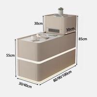 Table basse multifonctionnelle haut de gamme en verre, style minimaliste italien, pour salon