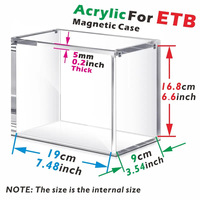 Boîte de présentation empilable en acrylique de 5 mm d'épaisseur, adaptée aux boîtes Elite Trainer et compatible avec les ETB, fabriquée en Chine