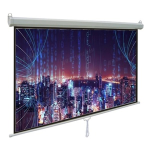 Pantalla de proyector manual extraíble de 100 pulgadas, pantalla de proyección montable en pared para <span class=keywords><strong>el</strong></span> hogar, la Oficina y <span class=keywords><strong>el</strong></span> uso educativo - Product Image 1