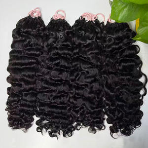 Vente en gros de cheveux humains naturels noirs en vrac pour crochet, cheveux bruts cambodgiens, fournisseur de produits de beauté pour femmes - Product Image 1