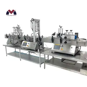 Automatic oil bottle filling machine line for glass dropper bottle essential oil juice bottling line