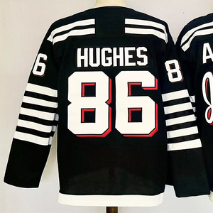Maillots de hockey cousus pour hommes 30 Martin Brodeur 13 Nico Hischier 86 Jack Hughes - Product Image 3