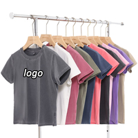 Wholesale Boutique 240 Gram 100% Cotton Popular <strong>t</strong> <strong>Shirts</strong> Women's Crop <strong>Top</strong> Vintage <strong>t</strong> <strong>Shirts</strong> Multi-color Tee High Quality