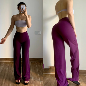 Pantaloni Yoga MCDUII Style Effetto Nudo a Vita Alta Modellanti per Pilates da Donna, Gamba Larga e Dritta, <span class=keywords><strong>Fitness</strong></span>, Lunghezza Intera - Product Image 5