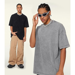 เสื้อยืดโอเวอร์ไซส์ล้างวินเทจ3แพ็ค | เสื้อยืดทรงหลวมแนวย้อนยุคของผู้ชาย | เสื้อสตรีทแวร์ผ้าฝ้ายเนื้อนุ่ม - Product Image 4