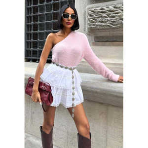 Pull en maille douce et moelleuse à manches longues pour femme Sobe One, anti-boulochage, rose, noir, beige, gris - Product Image 3