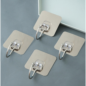 Ganchos adhesivos grandes sin clavos y sin rastro para uso en baño, inodoro y cocina. - Product Image 1