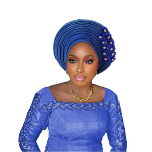 <span class=keywords><strong>Chapeaux</strong></span> Turban en Soie à Paillettes Diamantées 15 Couleurs, Fleur et Paillettes, pour <span class=keywords><strong>Mariage</strong></span> Nigérian, Fête, Bandana Ethnique, Coiffes pour Femmes - Product Image 6