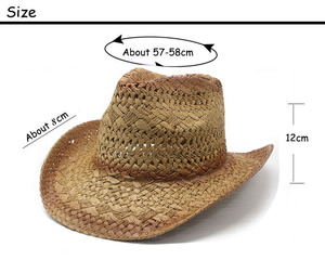 Summer Jazz <b>Hat</b> New Spray Painted Paper Straw Casual Sun Protective Beach Cowboy <b>Hat</b> - Product Image 2