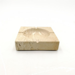 Nanwei Stone Trending Minimalist OEM Beige Pretty travertino <span class=keywords><strong>Cenicero</strong></span> al por mayor - Product Image 1