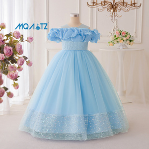Vestido de Verano para Niñas, de Satén y <span class=keywords><strong>Gasa</strong></span> con Malla Abullonada y Lentejuelas, Formal, Dulce, Hasta la Rodilla, para Fiestas Infantiles - Product Image 5