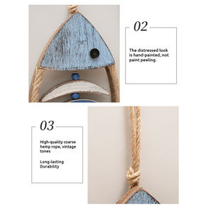 Decoración de Pared de Madera con Forma de Pez 3D Estilo Mediterráneo para Bodas y Cumpleaños, Ideal para Hoteles, Salas de Estar y Entradas - Product Image 2