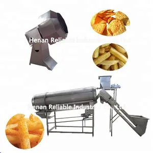 Commercial drum and octagoal type potato chips flavoring machine frying snack food powder seasoning machine for sale