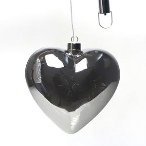 Décoration de paillettes d'arbre de Noël en forme de coeur maison jardin extérieur suspendu artisanat en verre Cordate décoration de lumière blanche chaude - Product Image 5