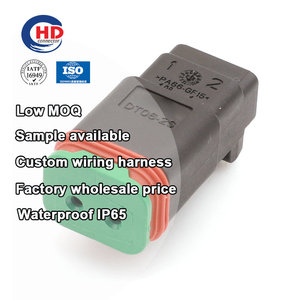 ขั้วต่อสาย <span class=keywords><strong>DT06</strong></span>-<span class=keywords><strong>2S</strong></span>-<span class=keywords><strong>CE06</strong></span> 2ขาสำหรับเชื่อมต่อสายเคเบิลรถยนต์อุปกรณ์นำทางรถยนต์อุปกรณ์โฮสต์ซีดีแบบย้อนกลับโมดูลเรดาร์ปลั๊ก - Product Image 1