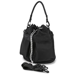 New fashion casual large-capacity polyester fiber drawstring <b>shoulder</b> handbag <b>women's</b> solid color lightweight messenger <b>bag</b> - Product Image 2