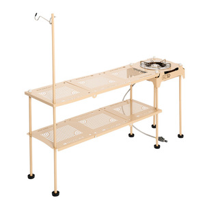 โต๊ะพับเหล็กสำหรับตั้งแคมป์กลางแจ้ง Explorers Tactical ขนาด 77.5x20x39.5 ซม. พกพาสะดวก น้ำหนักเบา พร้อมเตาแก๊ส - Product Image 1