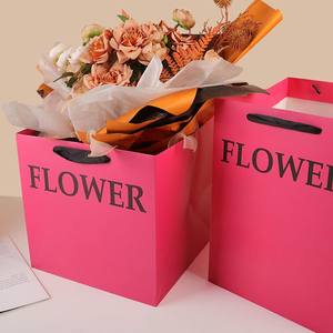 Bouquet de fleurs pour la Saint-Valentin, luxe, recyclable, personnalisable, ruban, poignée, sac à main, laminage, lettres anglaises - Product Image 5
