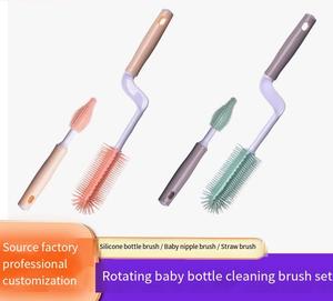 Brosse à <span class=keywords><strong>tétine</strong></span> en silicone pour <span class=keywords><strong>biberon</strong></span> - Ensemble de brosses de nettoyage pour biberons - Product Image 1