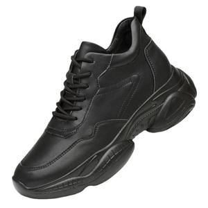 <b>Men's</b> Trendy Thick-Soled White Korean-Style Sports Casual Cowhide <b>Shoes</b> with Mesh Lining Daddy Inner <b>Heel</b> Sneakers - Product Image 4