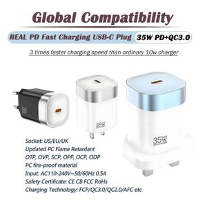 Global Compatibility 35W 33W 27W GaN Smart USB Fast Charger QC3.0 USB C PD Charger for All Phones - Product Image 4