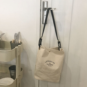 Dongdaemun Korean Style Canvas Shoulder <b>Bag</b> Lettering Magnetic Buckle Casual Everyday Crossbody <b>Bag</b> - Product Image 4