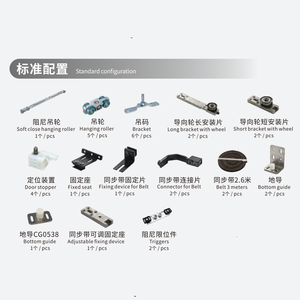 Juego de herrajes para puerta corredera de madera, juego de accesorios para puerta corredera de madera - Product Image 2