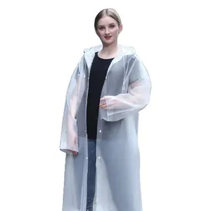 Manteau de pluie transparent imprimé de logo personnalisé Veste de pluie de randonnée imperméable en EVA pour hommes et femmes