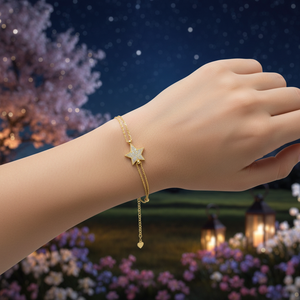 สร้อยข้อมือรูปหัวใจประดับเพชรซิคอนสีขาว ดีไซน์รูปดาว งานแฮนด์เมดจากตุรกี เงินแท้ 925 สำหรับผู้หญิง ขายส่ง - Product Image 3