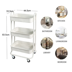Carrito de Almacenamiento Metálico de 3 Niveles con Asa en Forma de <span class=keywords><strong>U</strong></span>, Estilo Clásico, Marca PY, Suministro Directo de Fábrica, Alta Calidad - Product Image 5