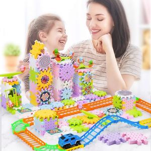 Educational Learning Plastic 3D Model Assembly Bricks Kits Electric Rotating <b>Building</b> <b>Block</b> Gear Toy 83Pcs Set - Product Image 3