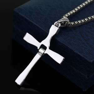 Gold/Silver Tone CZ Cross Alloy Pendant Necklace, <b>Box</b> Chain Jewelry for Boutiques & Daily Wear Promotions - Product Image 5