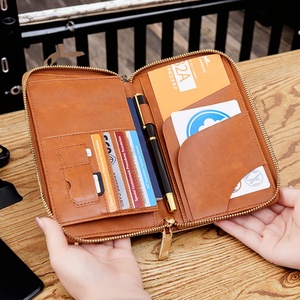 All Seasons Portable Minimalist 7 Inch Multi-Function PU Leather Wallet Credit Card Passport ID Card Handbag Holder for Families - Product Image 1