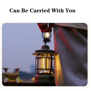 Lampe de camping LED portable rechargeable, résistante aux intempéries, étanche, lumière jaune, durée de vie de 5000 heures, réglable pour la randonnée en plein air - Product Image 5