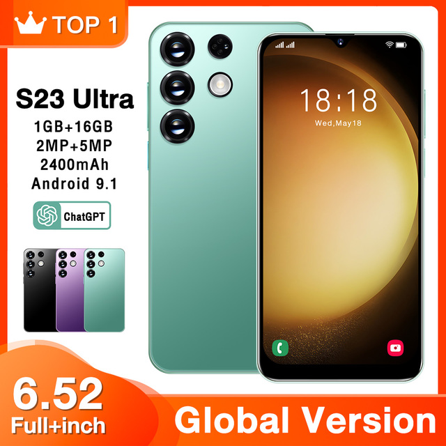 OEM S23Ultra LTE Smartphone Dual SIM Quad Core Android 9.1 HD Screen 6.5" 5MP Camera Quick Charge Gaming