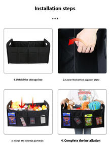 Caja de Almacenamiento Plegable para Maletero de Coche, de Poliéster Oxford, Grande y Ancha, Personalizada, para Organizar el Interior del Coche y Guardar Comestibles - Product Image 6