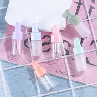 Botol Penetes Serum Kosmetik Silinder Buram, Wadah Penetes Minyak Esensial Sampel Kecil Kosong 1ml 2ml 3ml 5ml