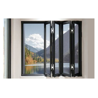 Fenêtre pliante horizontale en aluminium de qualité recommandée, double vitrage, résistante aux chocs