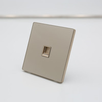 Prise téléphonique simple en verre trempé de type 86, RJ11, IP22, prise murale téléphonique industrielle, plaque frontale de données, usage résidentiel et bureautique