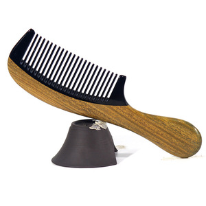 Handmade Cow Horn Hair <b>Comb</b> <b>Wide</b> Tooth 15-20Cm For Children Adults Pregnant Women General Use Solid Color - Product Image 1