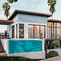 Villa préfabriquée moderne personnalisée à 2 étages, 5 chambres, en acier léger, avec structure en acier galvanisé et garantie de 5 ans