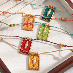 Collane di gioielli di moda in smalto da sogno per donne collana con ciondolo tarocchi gioielli in acciaio inossidabile placcato oro - Product Image 3