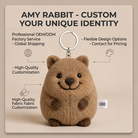 Porte-clés en peluche personnalisé de haute qualité, porte-clés en peluche de capybara de dessin animé, jouet en peluche super doux rembourré de coton PP, cadeau