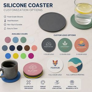 Wholesale Non-Slip <b>Drink</b> <b>Coaster</b> for Restaurant Hotel Bar Promo Business Gift Silicone Mat Silicon Pvc <b>Coasters</b> - Product Image 3