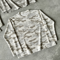 T-shirt en coton épais personnalisé avec impression intégrale camouflage, manches longues gaufrées, style streetwear – Fabricants