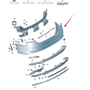 Parachoques Trasero para <span class=keywords><strong>AUDI</strong></span> <span class=keywords><strong>A5</strong></span> 2018- OE 8W6807067AA con 4 Orificios para Sensores, Instalación No Destructiva - Product Image 5